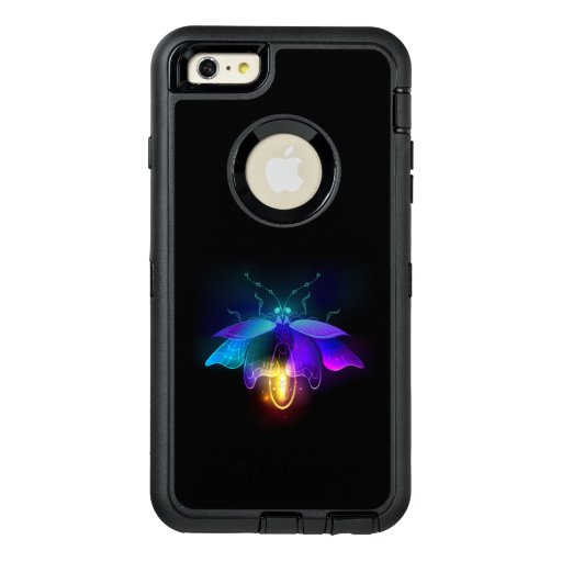 Neon Firefly on black OtterBox Defender iPhone Case