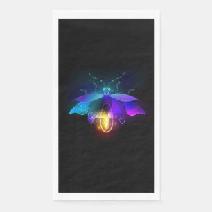 Neon Firefly on black Paper Guest Towels