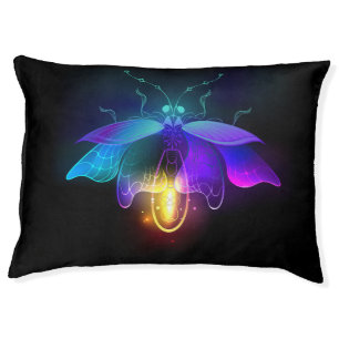 Neon Firefly on black Pet Bed