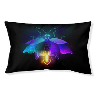 Neon Firefly on black Pet Bed
