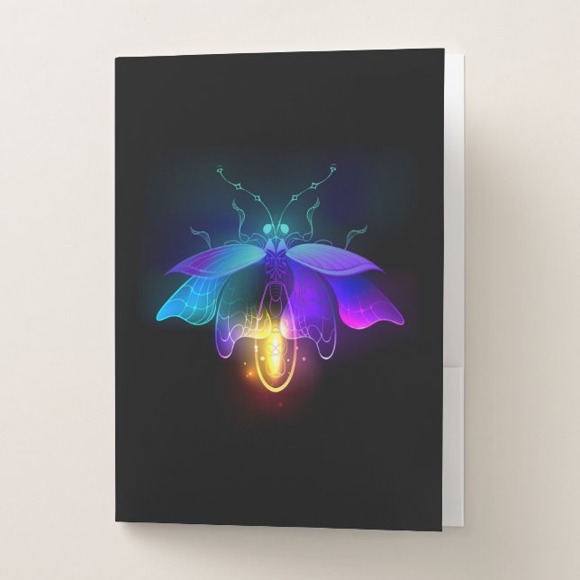 Neon Firefly on black Pocket Folder (Front)