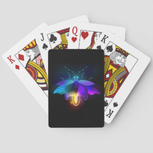 Neon Firefly on black Poker Cards