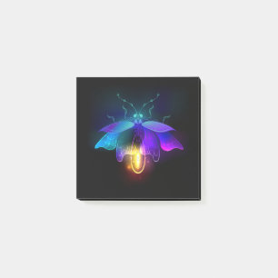 Neon Firefly on black Post-it Notes