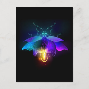 Neon Firefly on black Postcard