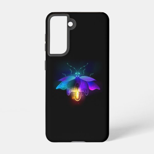 Neon Firefly on black Samsung Galaxy S21 Case