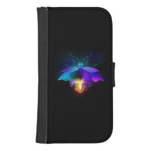 Neon Firefly on black Galaxy S4 Wallet Case