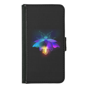 Neon Firefly on black Samsung Galaxy S5 Wallet Case