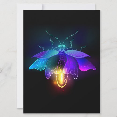 Neon Firefly on black Save The Date
