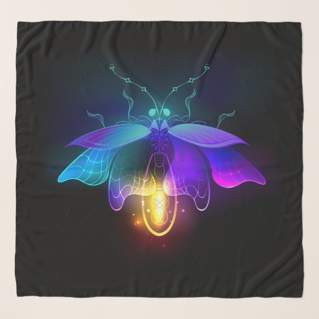 Neon Firefly on black Scarf (Front)