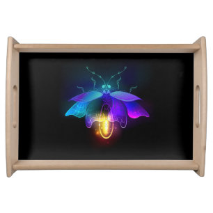 Neon Firefly on black Serving Tray