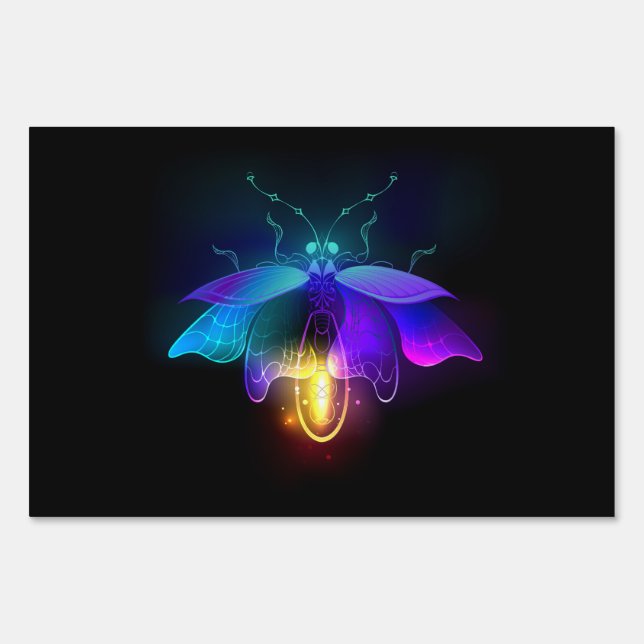 Neon Firefly on black Sign (Front)