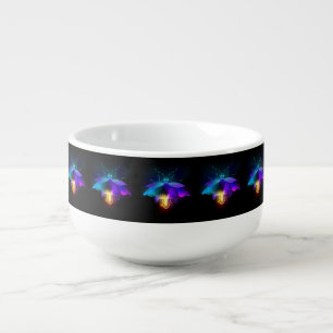 Neon Firefly on black Soup Mug