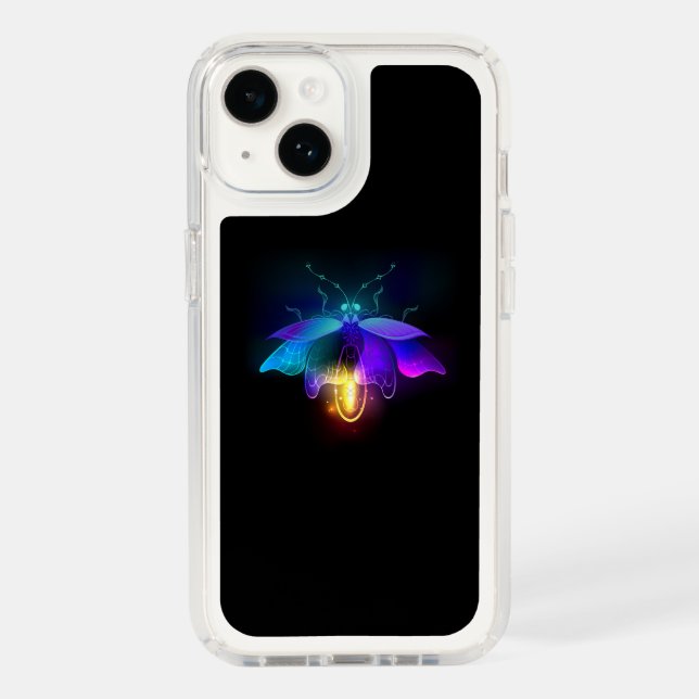 Neon Firefly on black Speck iPhone Case (Front)