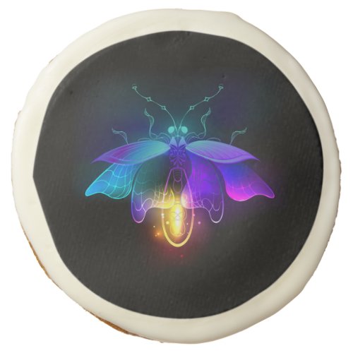 Neon Firefly on black Sugar Cookie