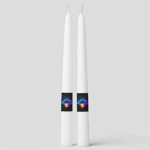 Neon Firefly on black Taper Candle