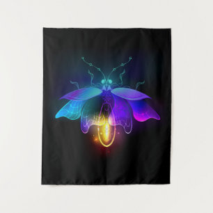 Neon Firefly on black Tapestry