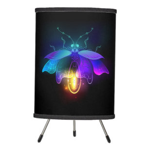 Neon Firefly on black Tripod Lamp