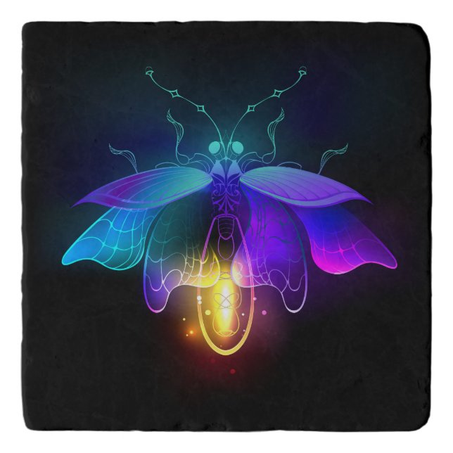 Neon Firefly on black Trivet (Front)