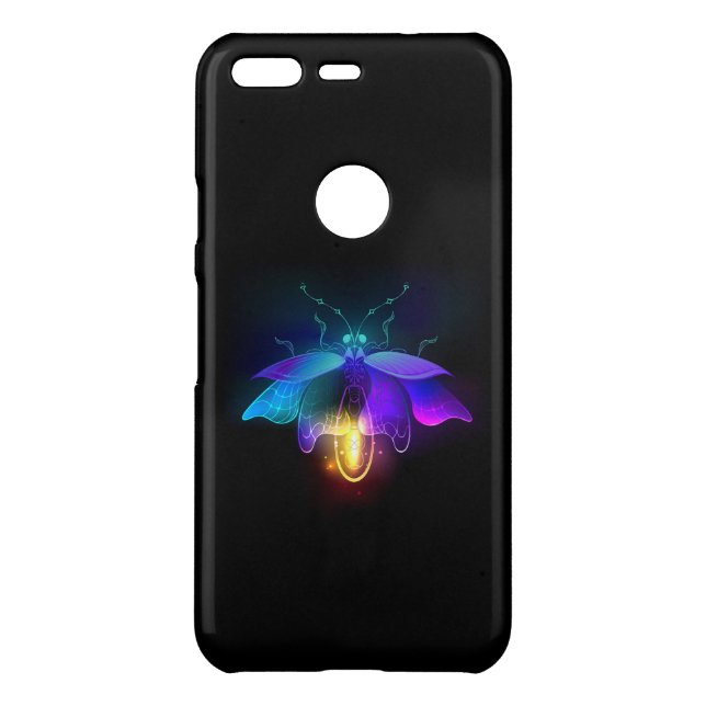 Neon Firefly on black Uncommon Google Pixel Case (Back)
