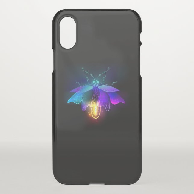 Neon Firefly on black Uncommon iPhone Case (Back)