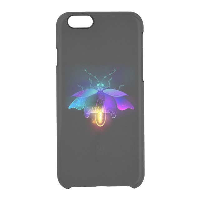 Neon Firefly on black Uncommon iPhone Case (Back)