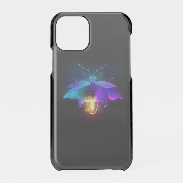 Neon Firefly on black Uncommon iPhone Case (Back)