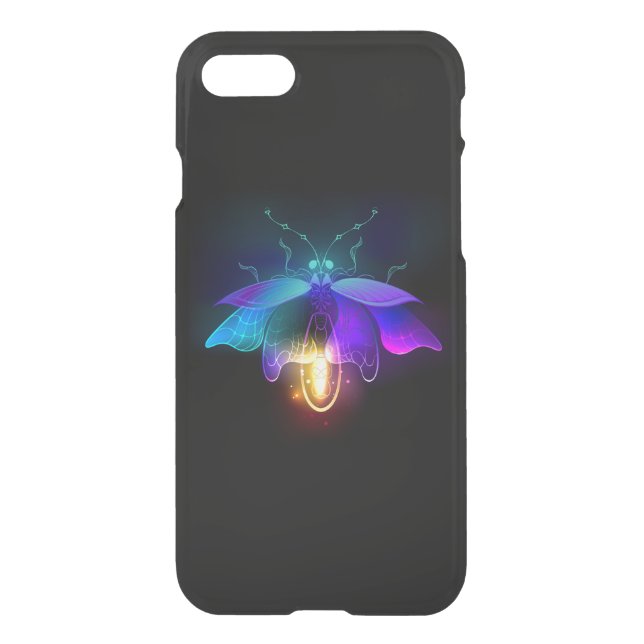 Neon Firefly on black Uncommon iPhone Case (Back)