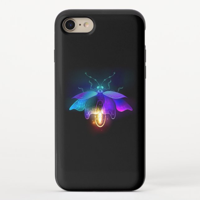 Neon Firefly on black Uncommon iPhone Case (Back)