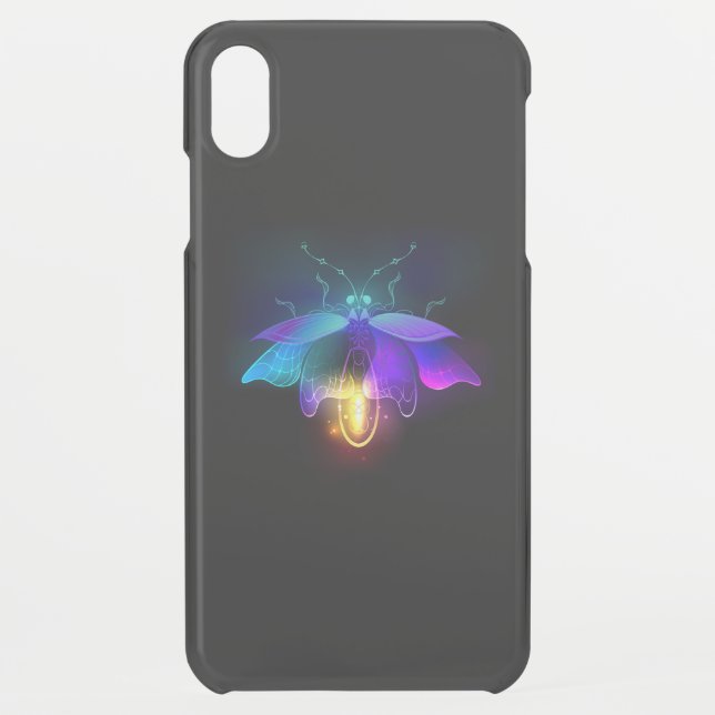 Neon Firefly on black Uncommon iPhone Case (Back)