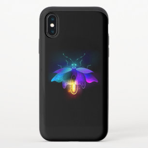 Neon Firefly on black iPhone XS Slider Case