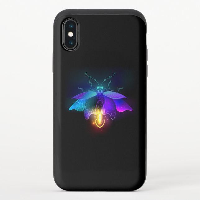 Neon Firefly on black Uncommon iPhone Case (Back)