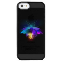 Neon Firefly on black Clear iPhone SE/5/5s Case