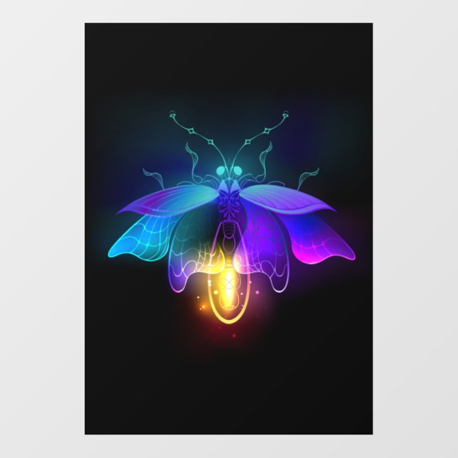 Neon Firefly on black Wall Decal (Front)