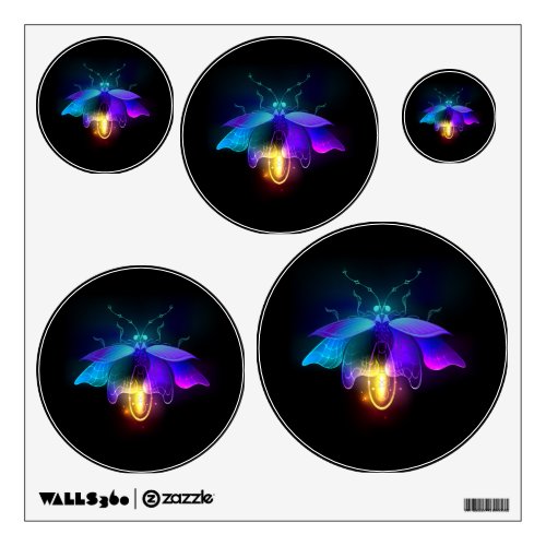 Neon Firefly on black Wall Decal