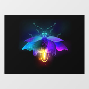 Neon Firefly on black Window Cling