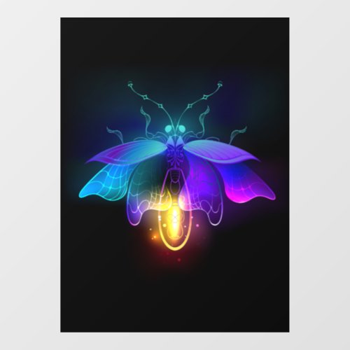 Neon Firefly on black Window Cling