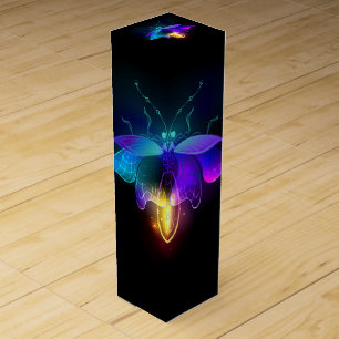 Neon Firefly on black Wine Box