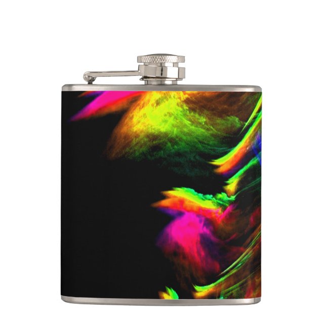 Neon Flames of Rave Lights and Party Flask (Front)