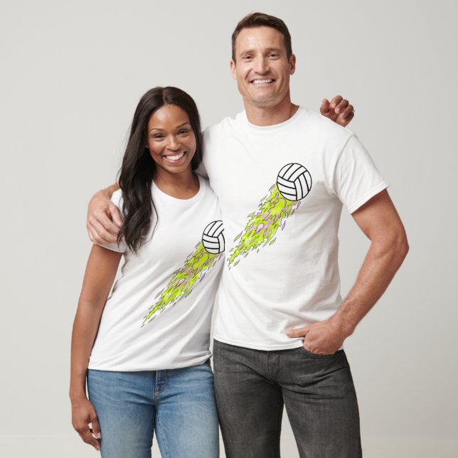 neon flames volleyball T-Shirt (Unisex)