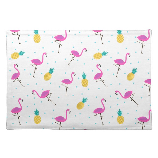Neon Flamingos 2 Cloth Placemat (Front)