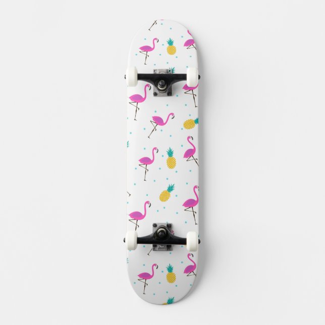 Neon Flamingos 2 Skateboard Deck (Front)