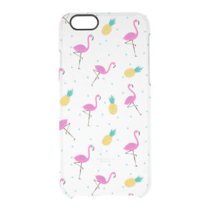 Neon Flamingos 2 Clear iPhone 6/6S Case