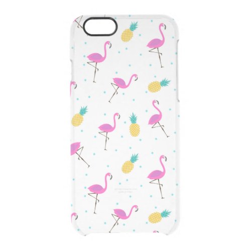Neon Flamingos 2 Clear iPhone 66S Case