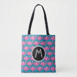 Neon Flamingos | Add Your Initial Tote Bag