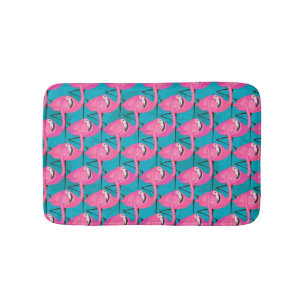 Neon Flamingos Bathroom Mat