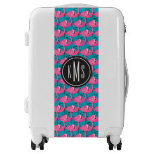 Neon Flamingos Monogram Luggage
