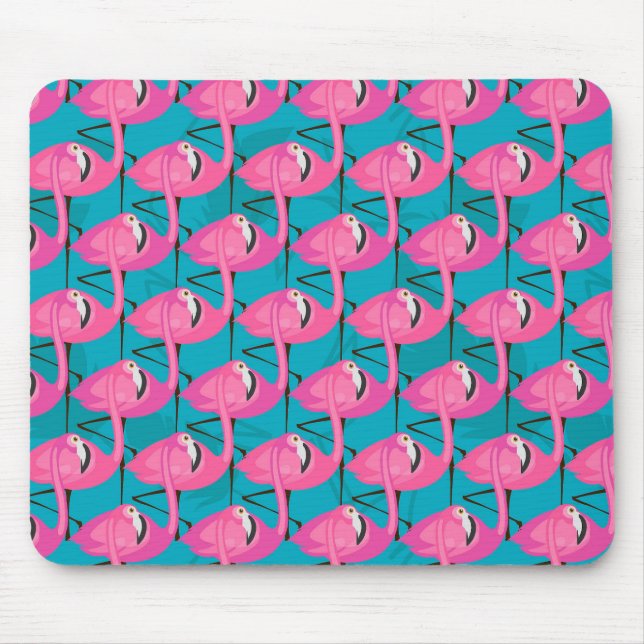 Neon Flamingos Mouse Pad (Front)