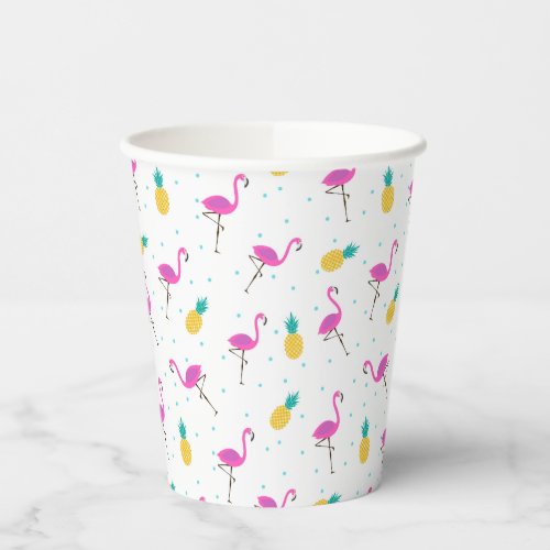 Neon Flamingos Paper Cups