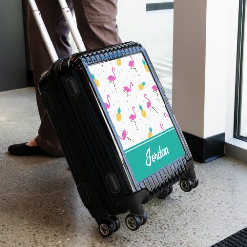 Neon Flamingos  Personalize Luggage