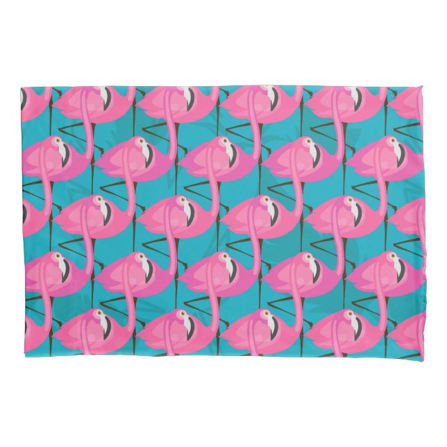 Neon Flamingos Pillowcase (Front-Left)